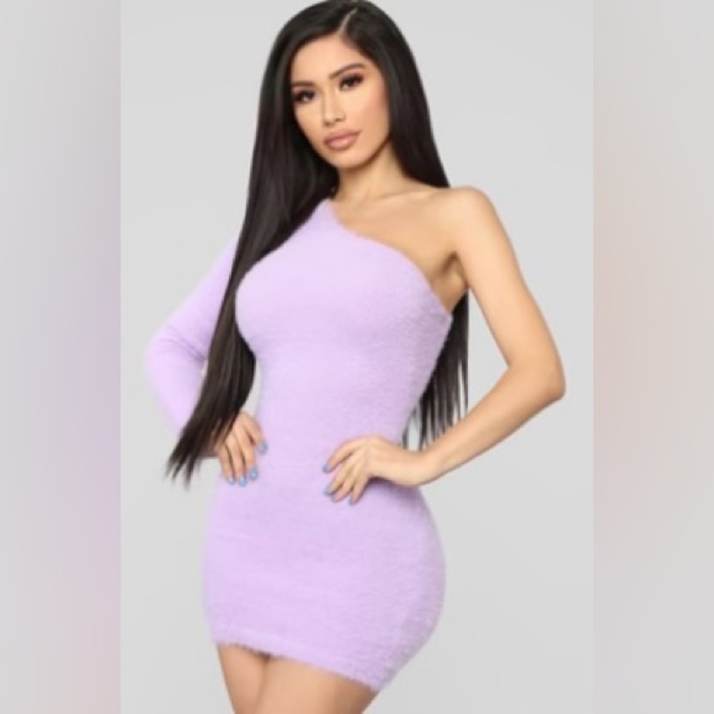 Fashion nova fuzzy lavender dress